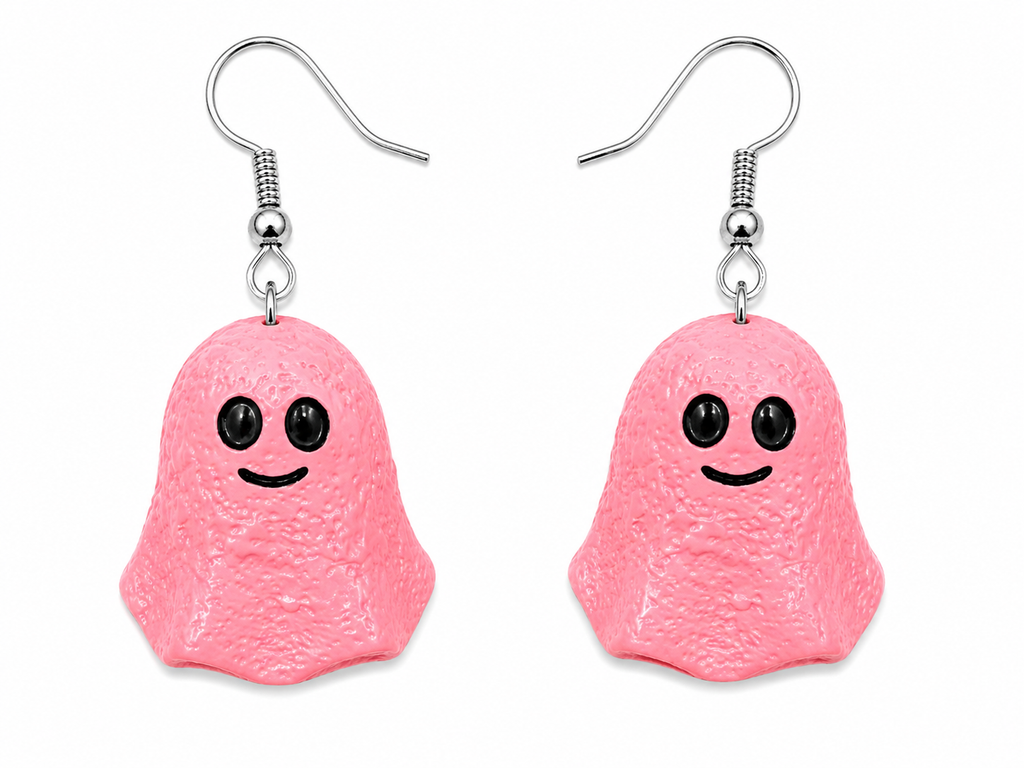 Pink Ghost Earrings - Breast Cancer Awareness