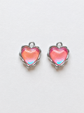 Pink Iridescent Heart Earrings – Pink with a Purpose