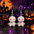 Sitting Mummy Dangle Earrings on Halloween background