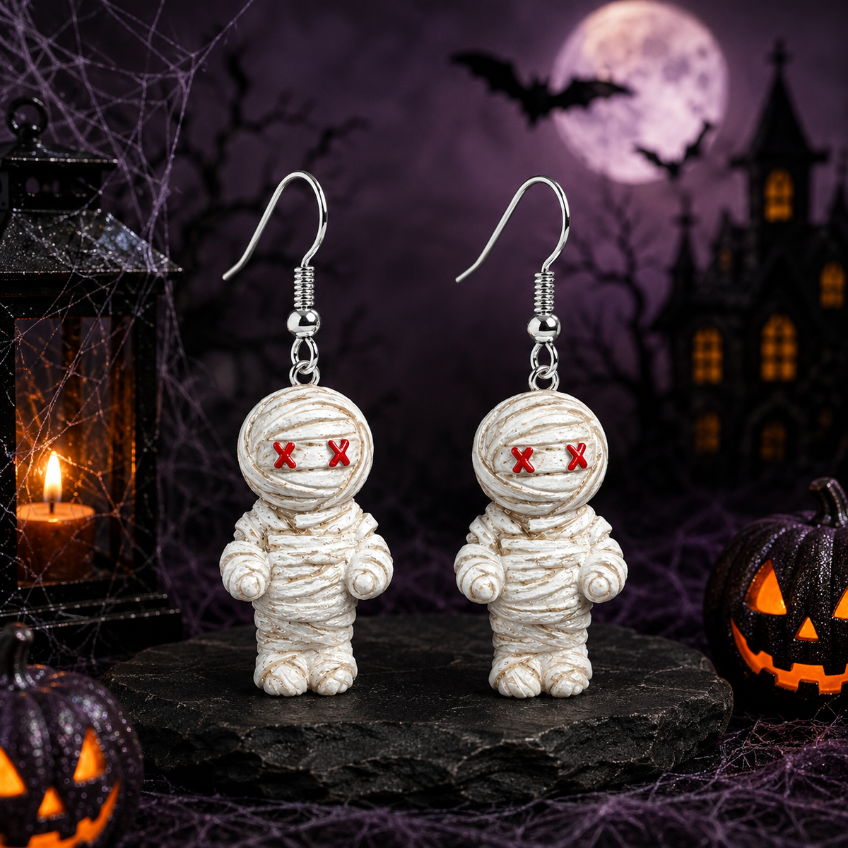 Wrapped Up Mummy Dangle Earrings