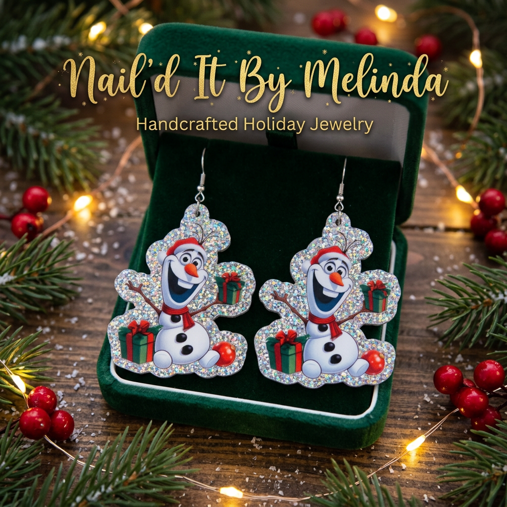 Snowman Sparkle Christmas Dangle Earrings – Festive Holiday Jewelry