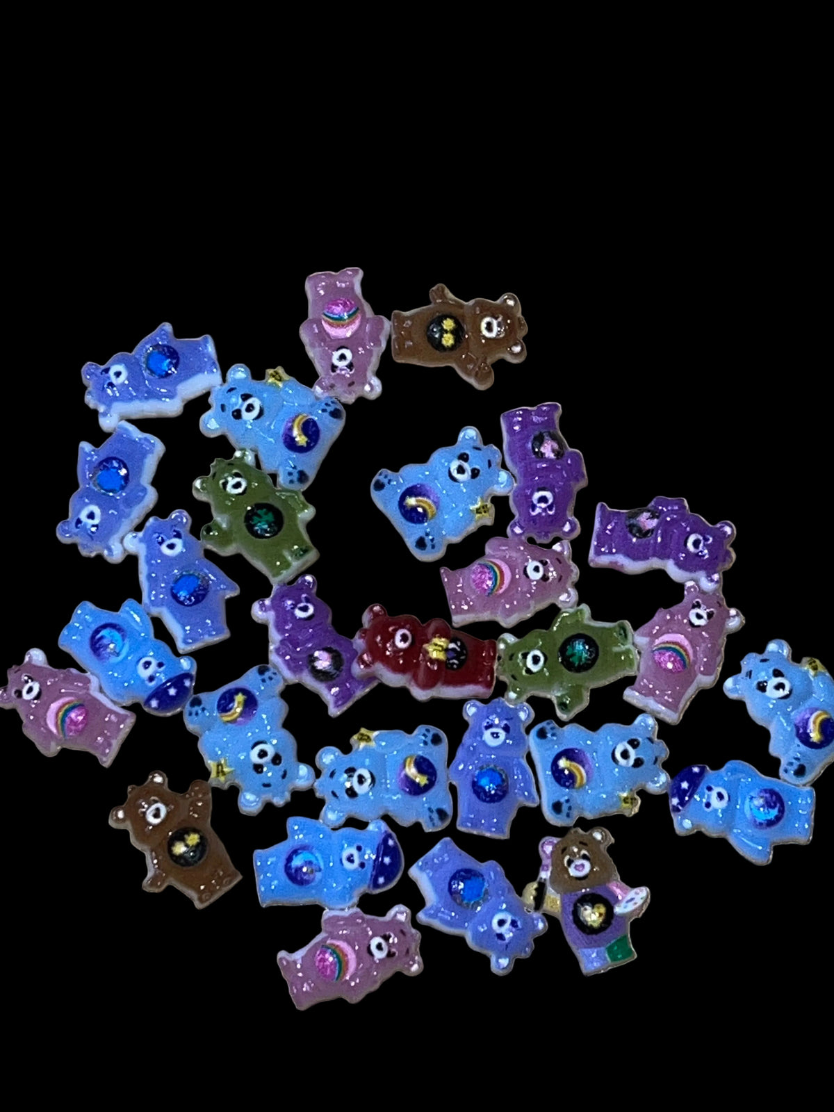 Mini Care Bears Flat Back Nail Charms – 11 Pieces