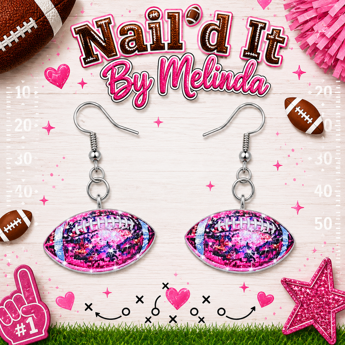 Game Day Glam Football Earrings