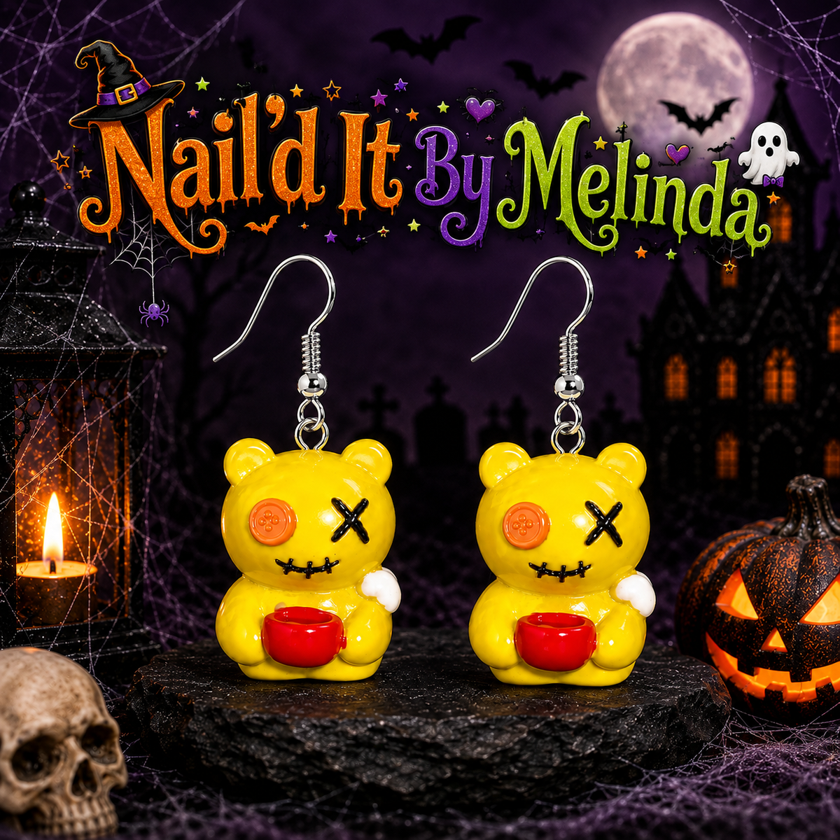 Cauldron Bear Dangle Earrings - Nail'd It By Melinda