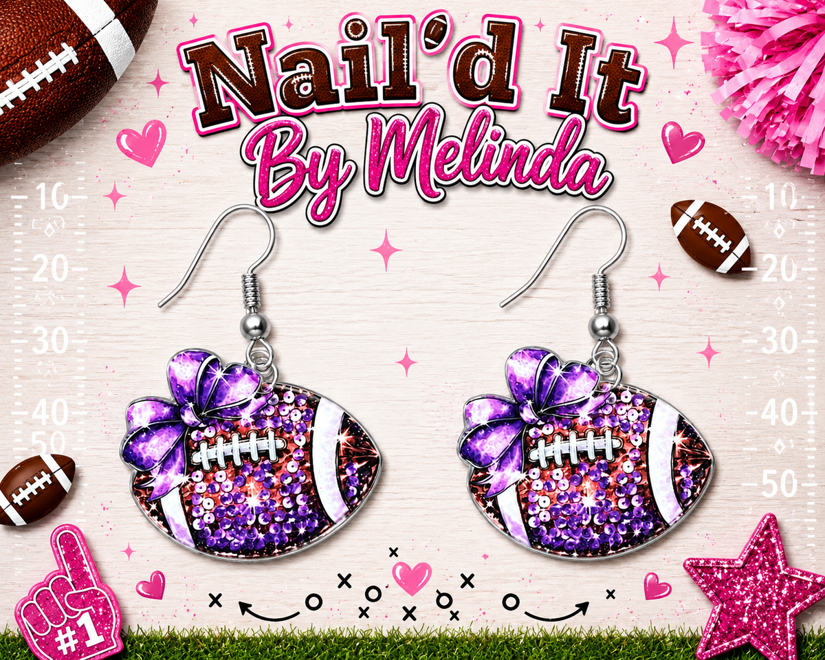 Game Day Glam Football Earrings