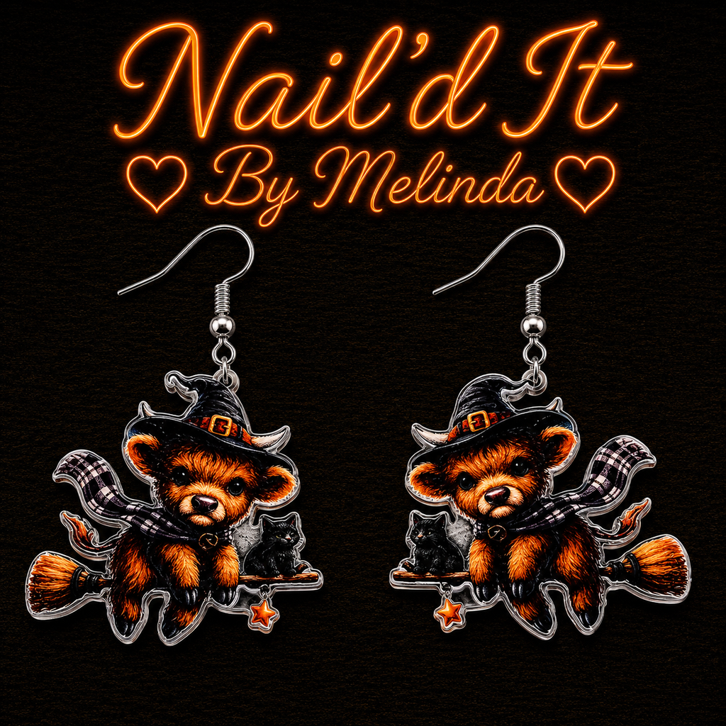 Witch Bear Halloween earrings
