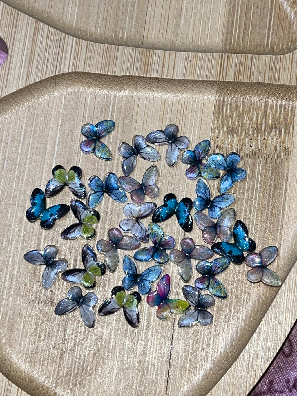 Multicolored Butterflies Nail Charms