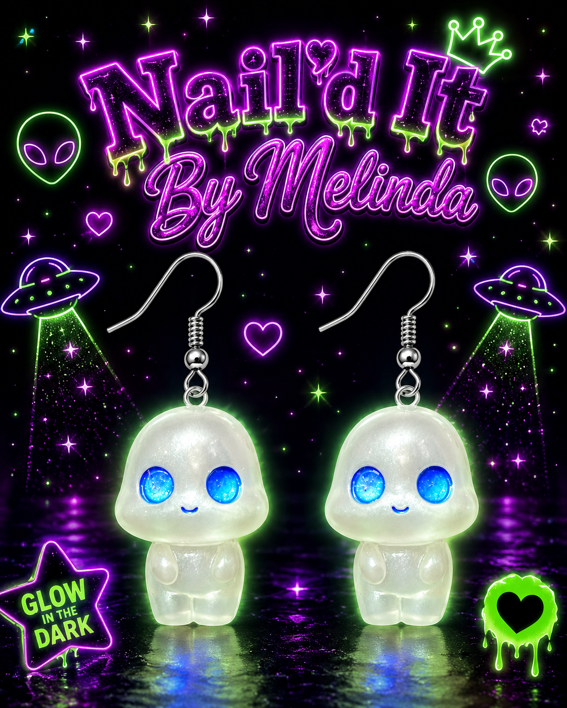 Lil' Alien Glow Dangle Earrings