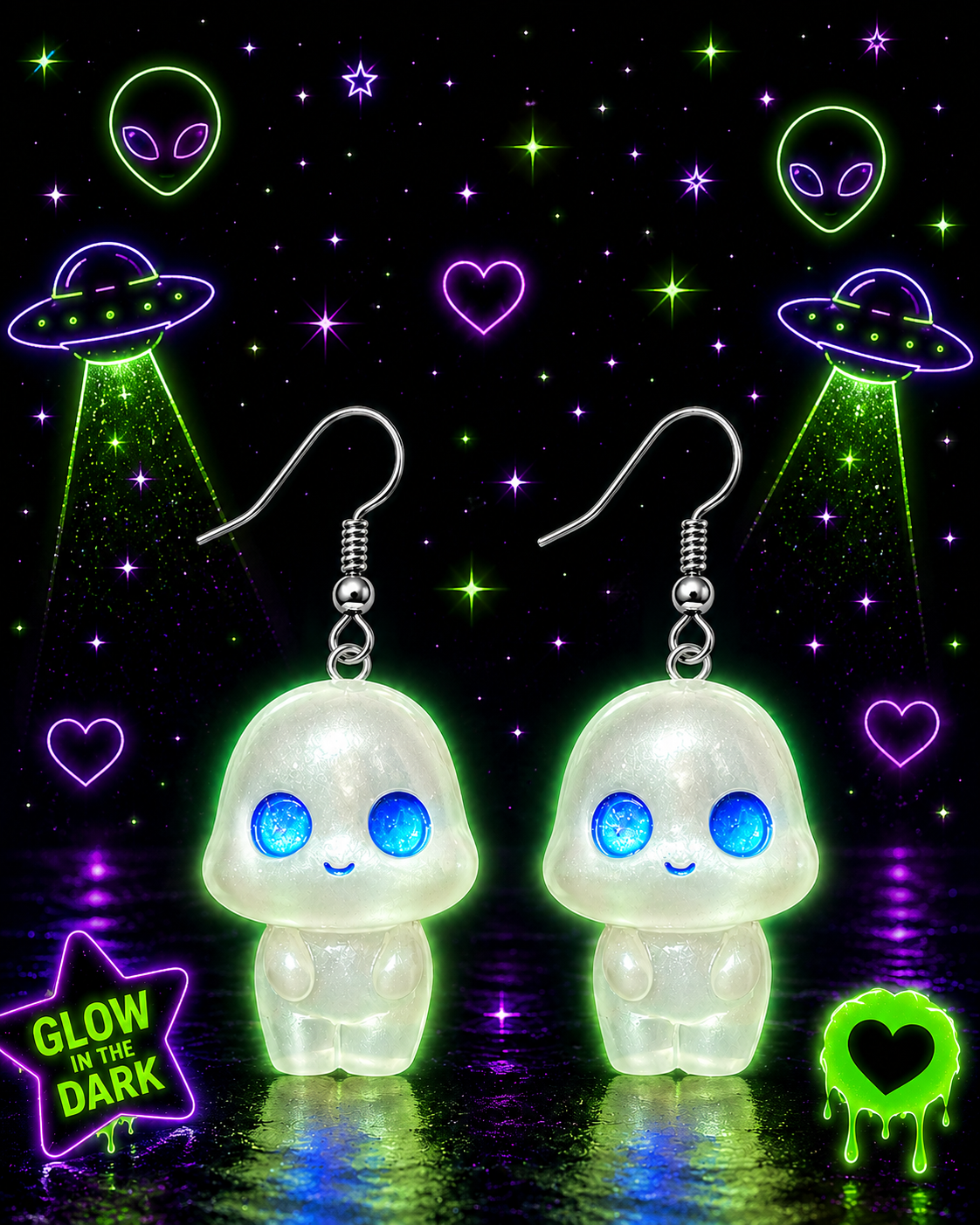 Lil' Alien Glow Dangle Earrings