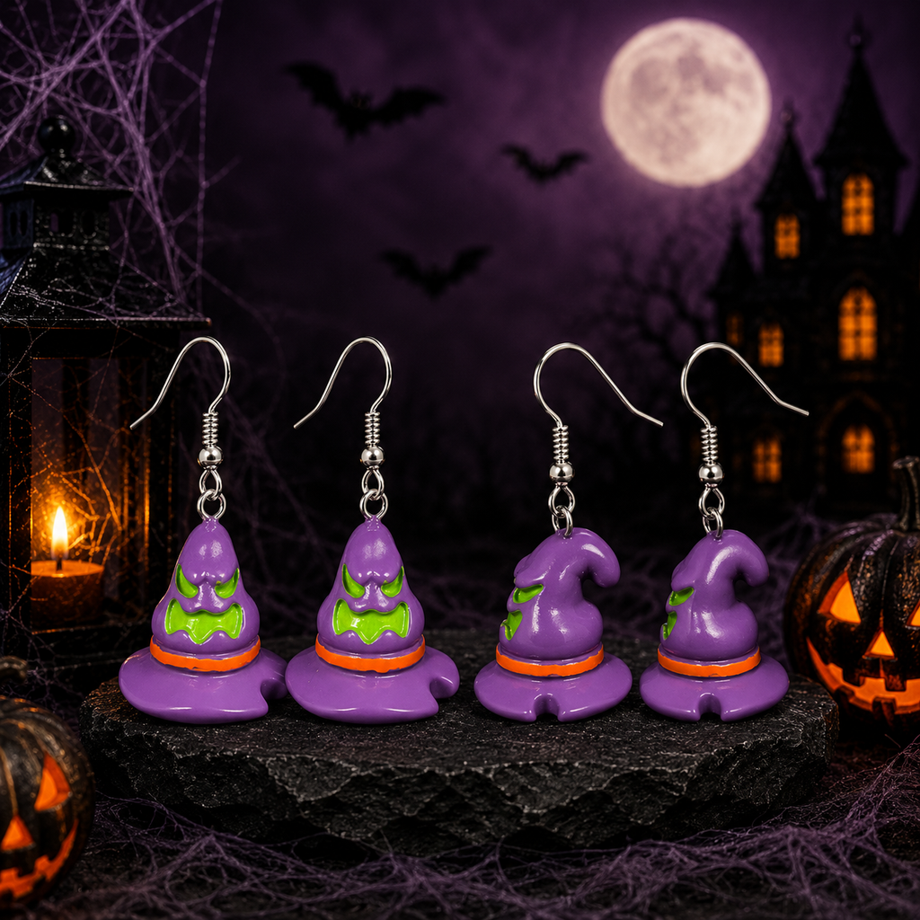 Wicked Witch Hat Dangle Earrings
