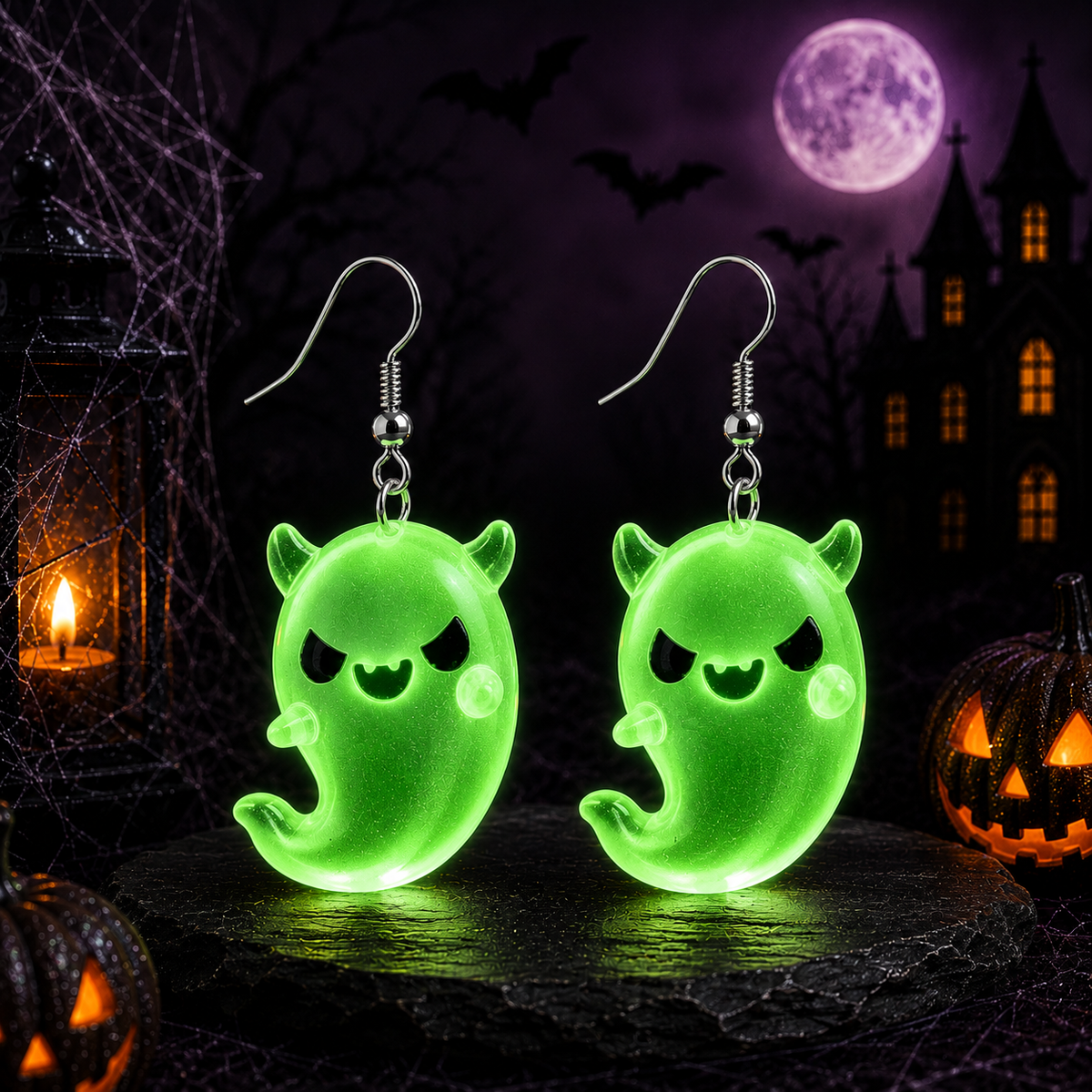 Little Devil Ghost Glow Dangle Earrings