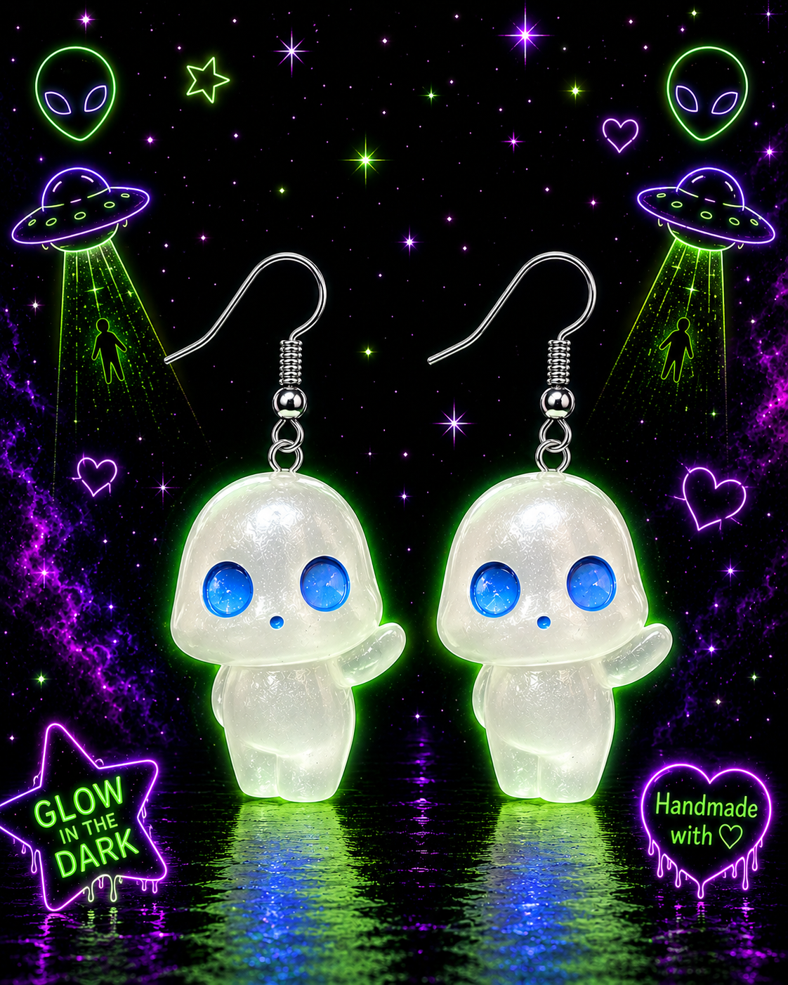 May the Peace Be With You Glow Dangle Earrings