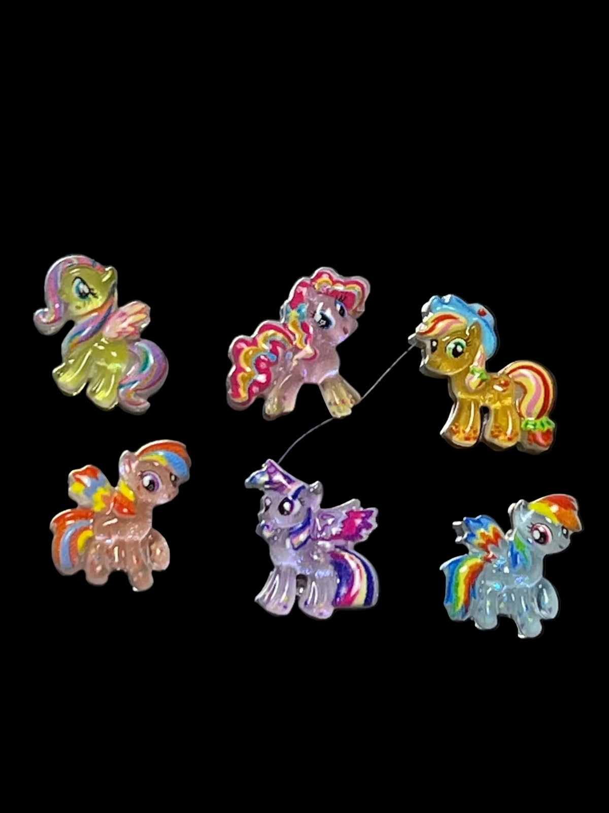 Rainbow Pony Nail Charms