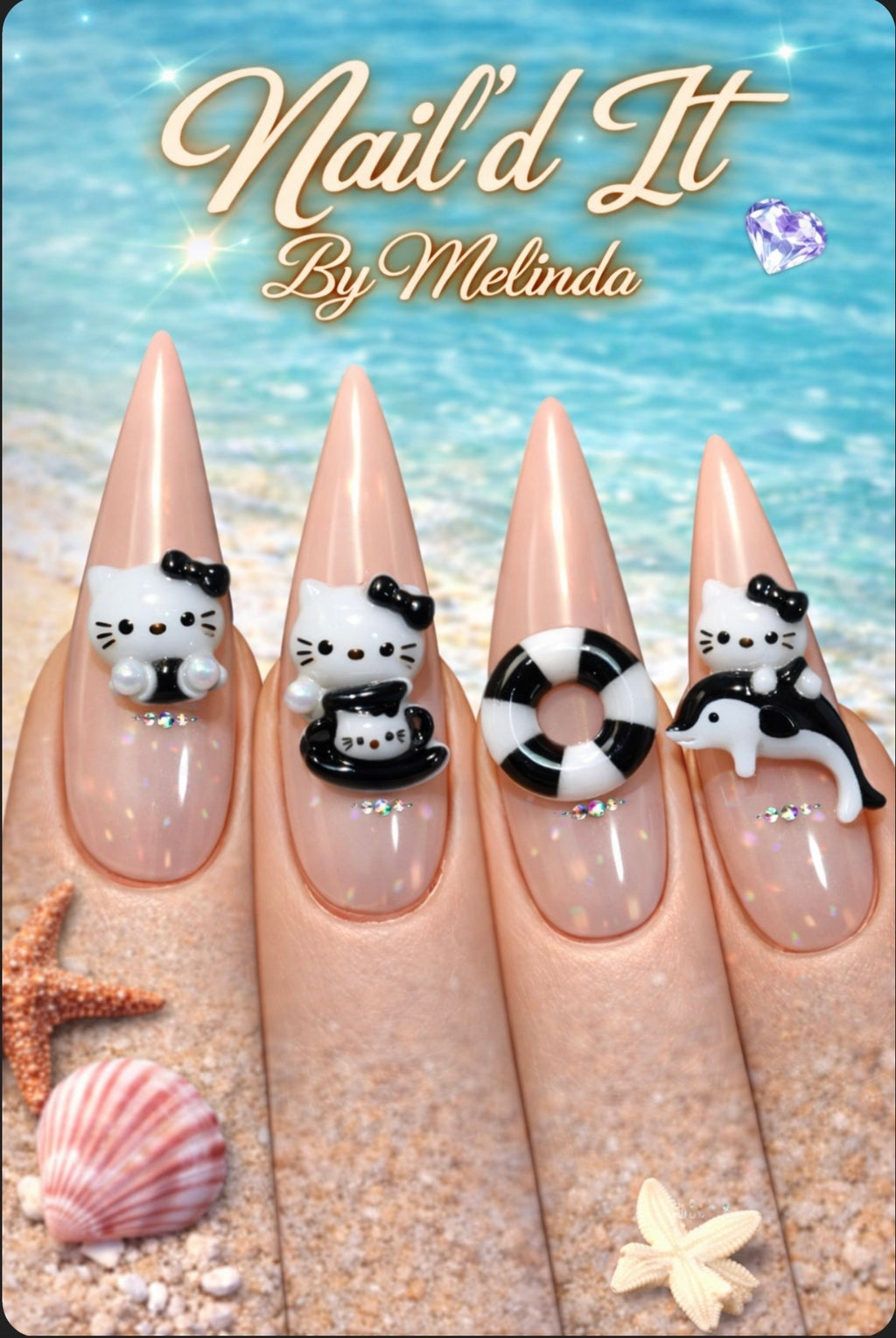 HK Coastal Cutie Nail Charms – Summer Set 🌊💖