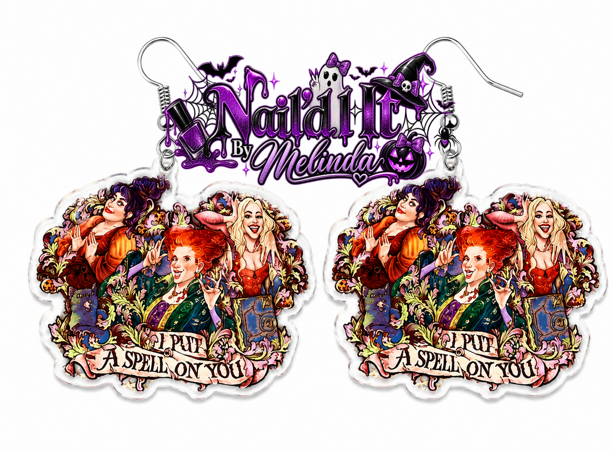 Hocus Pocus Acrylic Dangle Earrings