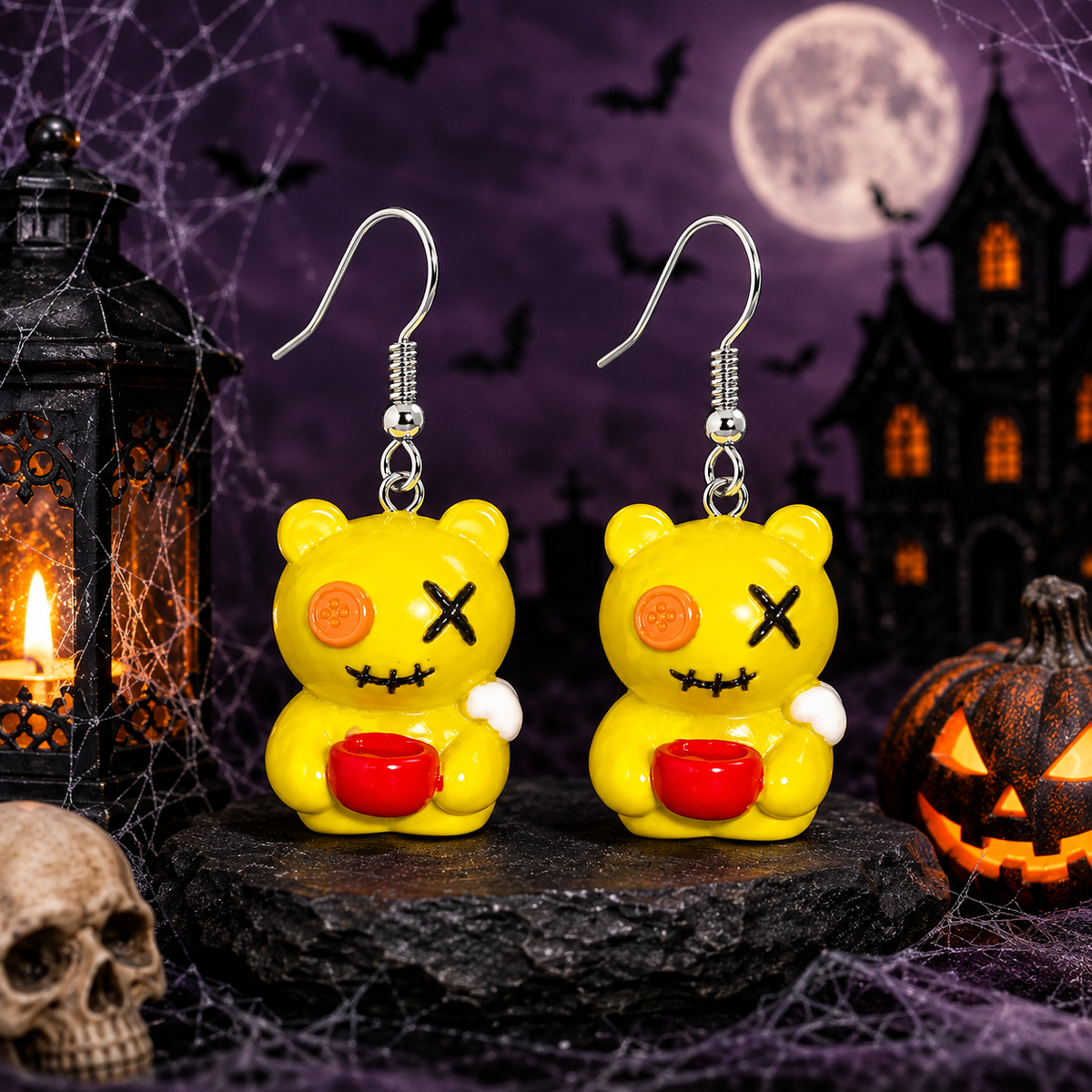 Cauldron Bear Dangle Earrings