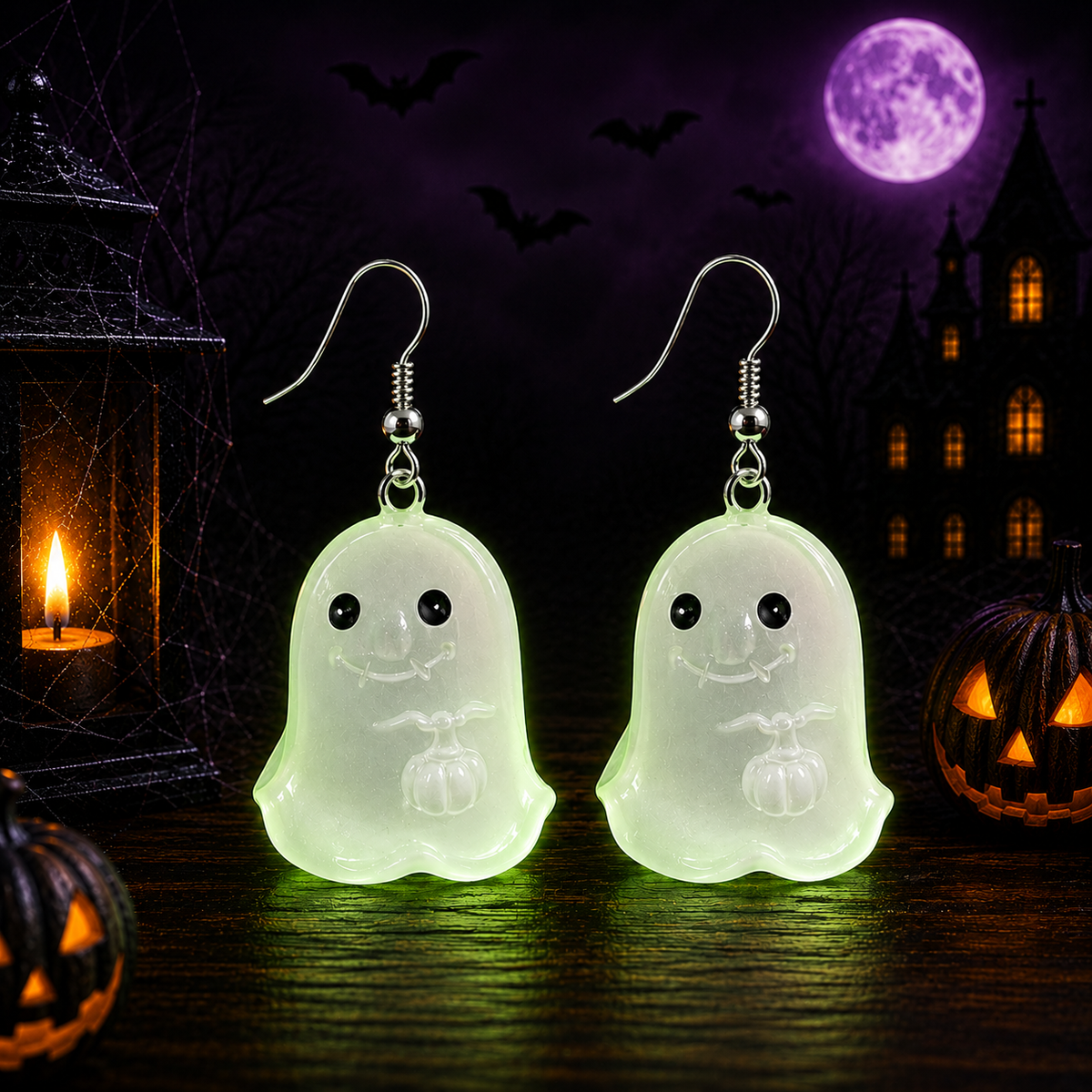 Lil' Boo Pumpkin Dangle Earrings