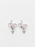 Pink Butterfly with Star Drop Earrings – Pink with a Purpose