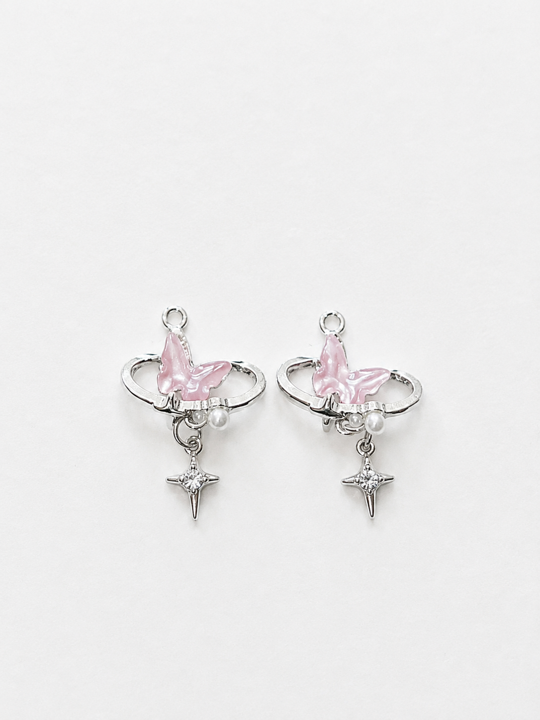 Pink Butterfly with Star Drop Earrings – Pink with a Purpose