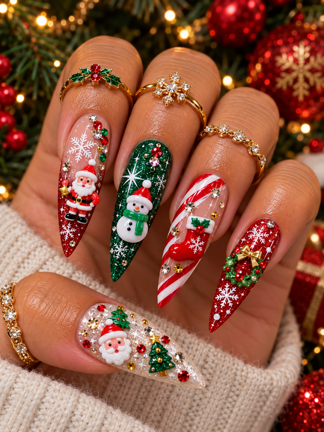 Santa's Little Nail Shop – Christmas 3D Nail Charm Mix