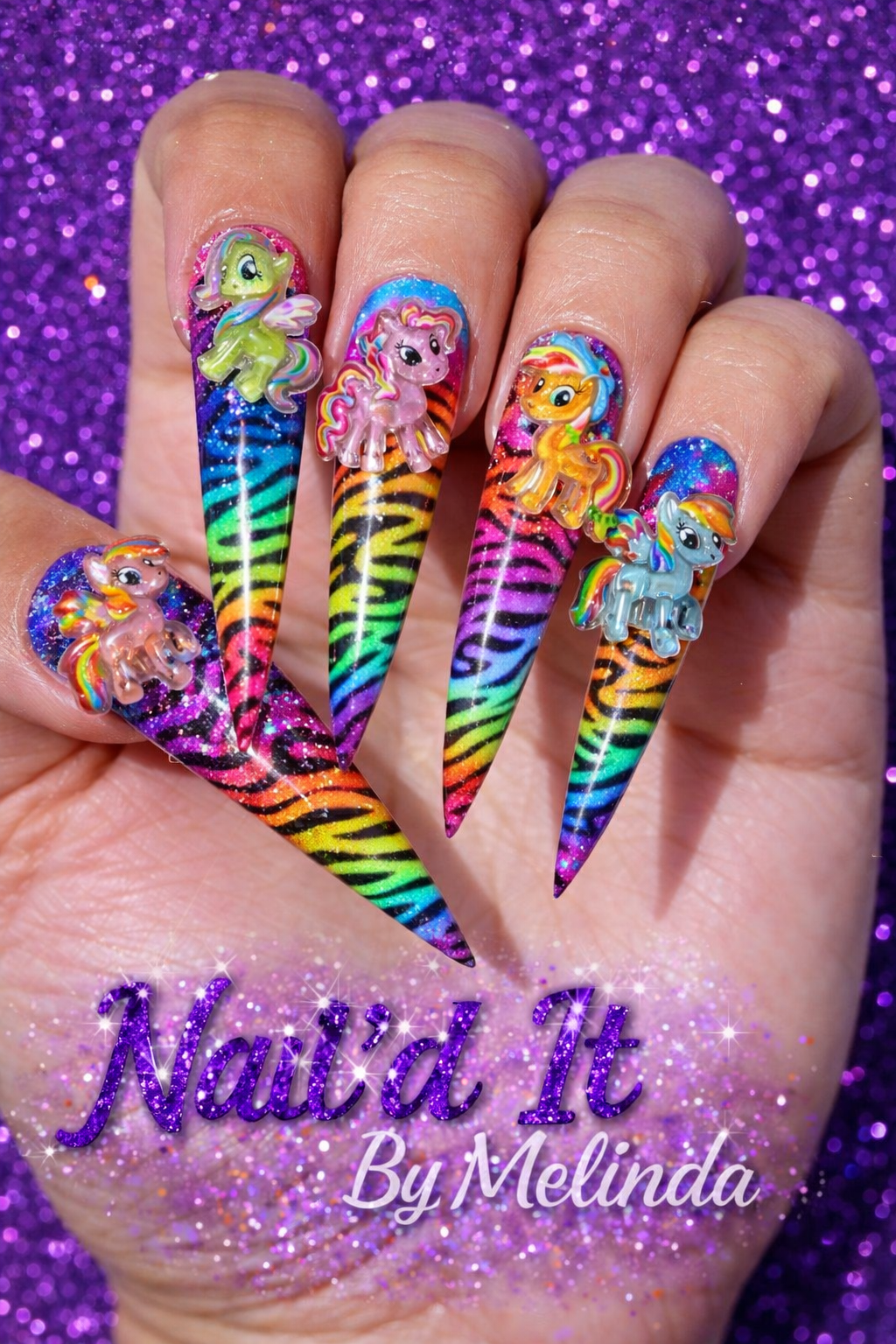 Rainbow Pony Nail Charms