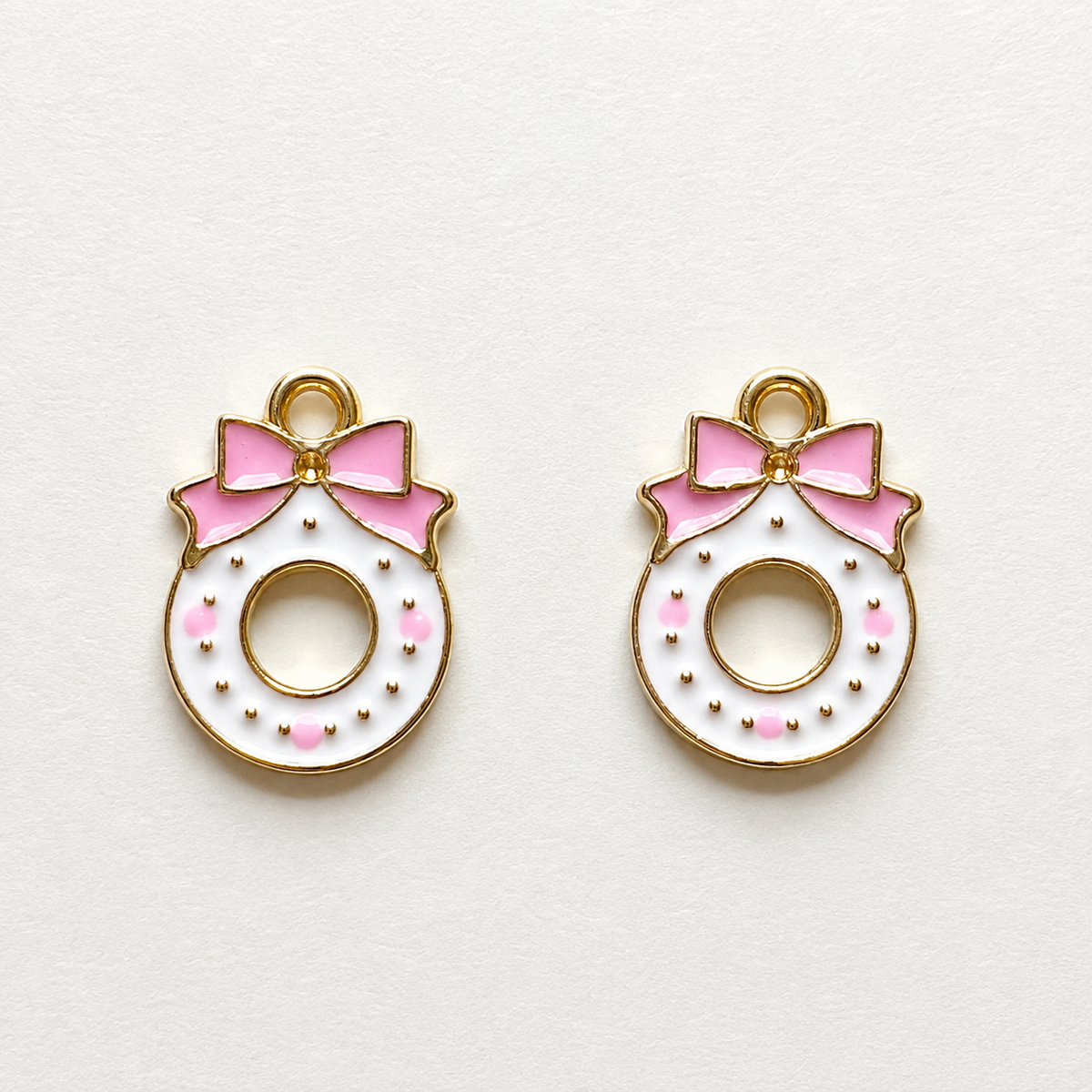 Pink Wreath with Bow Charm Earring & Necklace Set – Pink with a Purpose