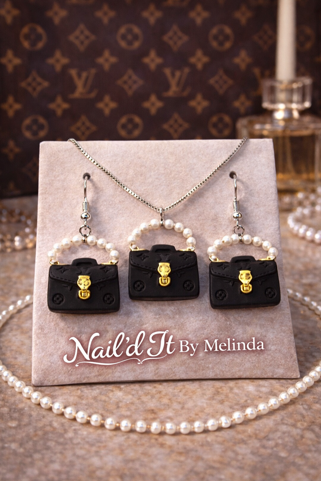 LV Earring Necklace Set