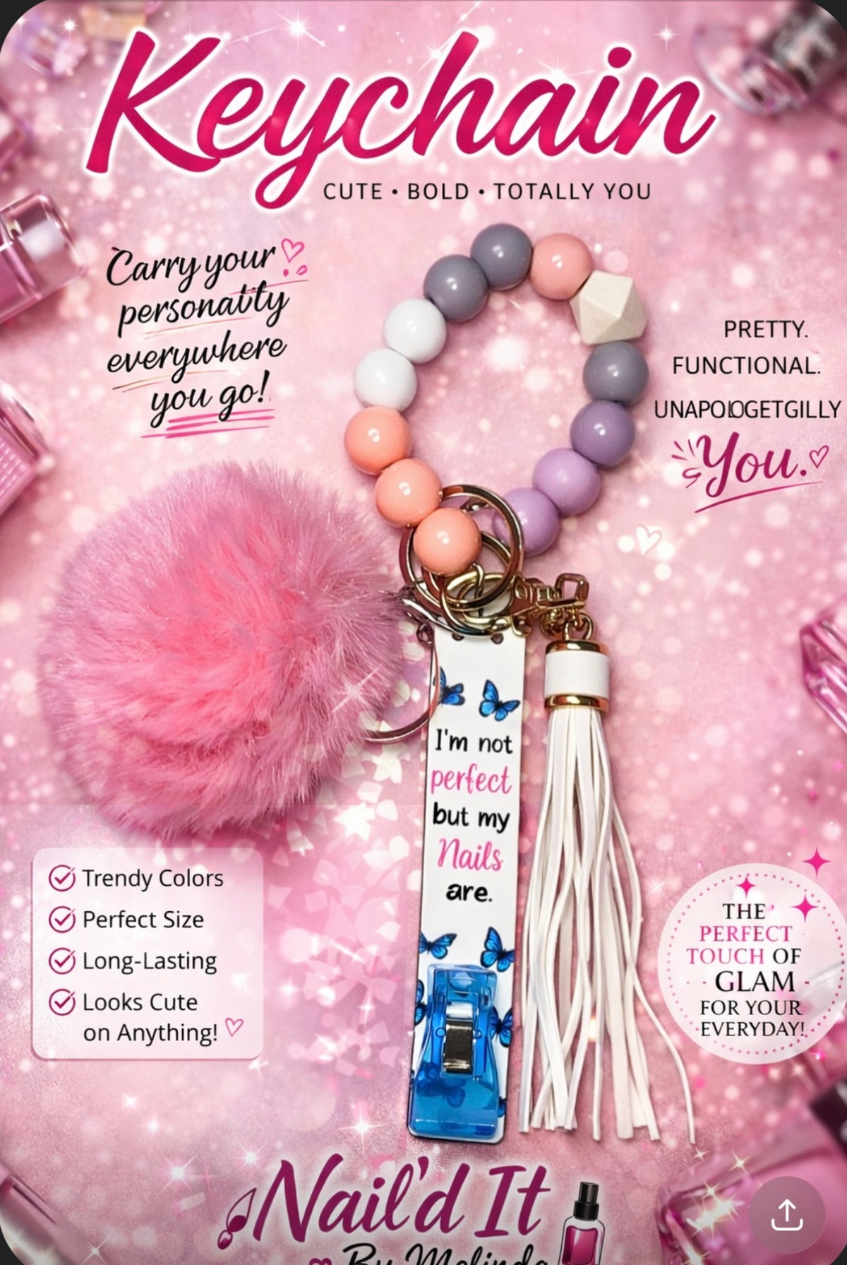 Long Nails, No Problem Keychain