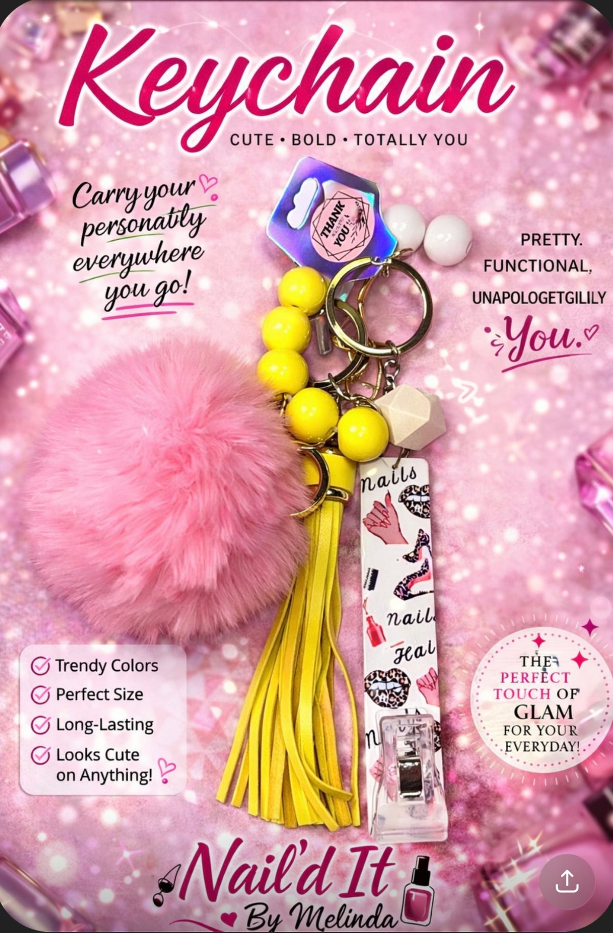 Long Nails, No Problem Keychain