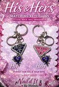 His & Hers Designer Heart Keychains