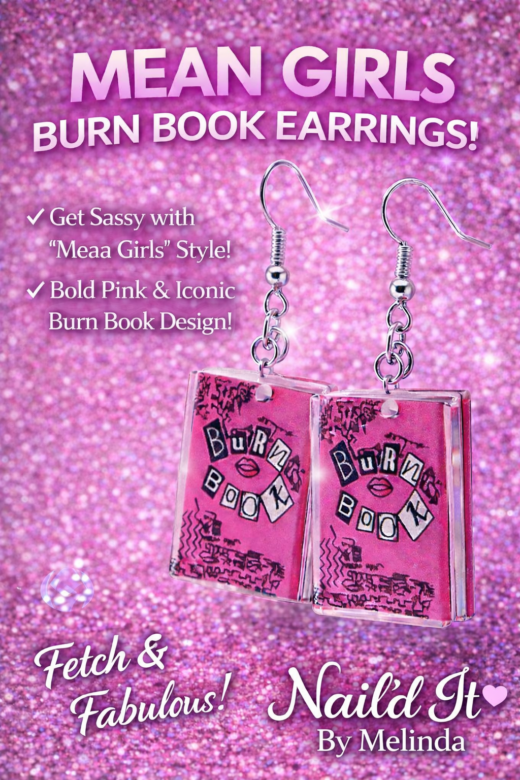 Burn Book Earrings – Mean Girls Inspired Statement Earrings