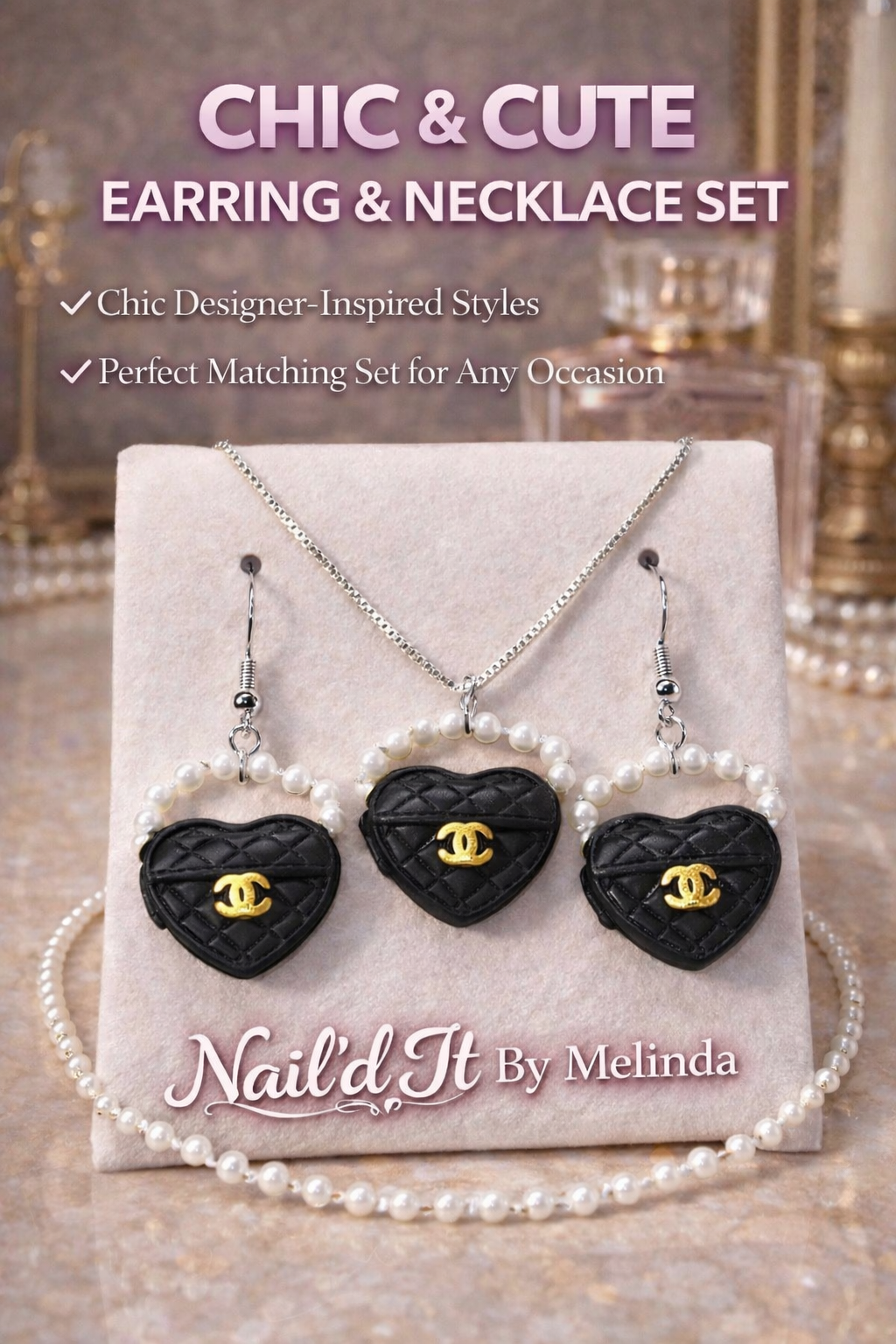 CC Earrings & Necklace Set