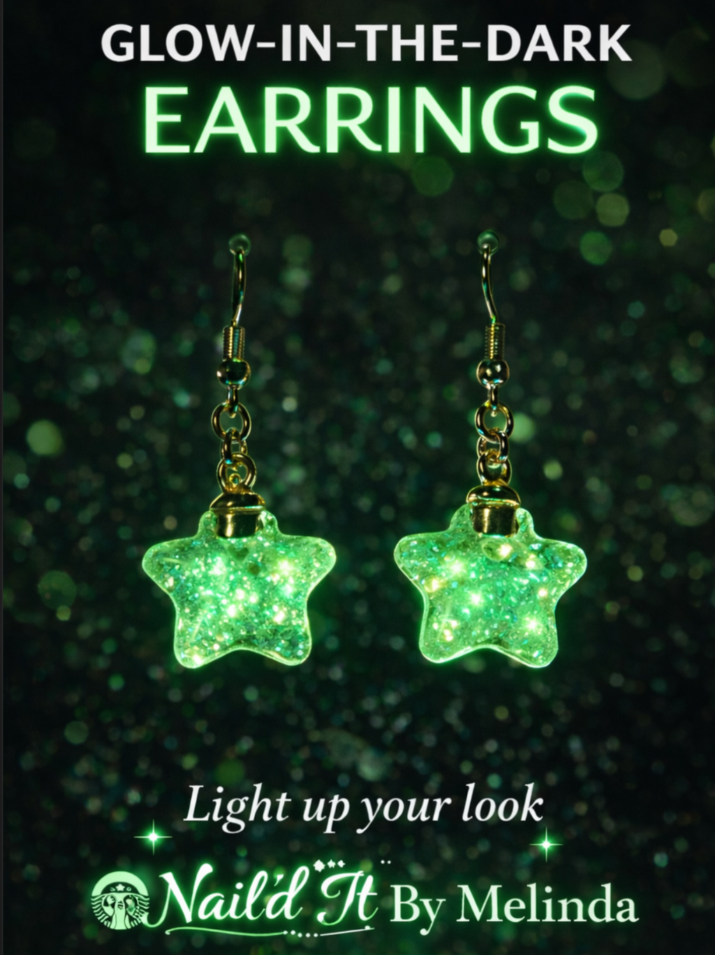 Glow-in-the-Dark Glass Star Earrings – Mystery Blind Bag ✨