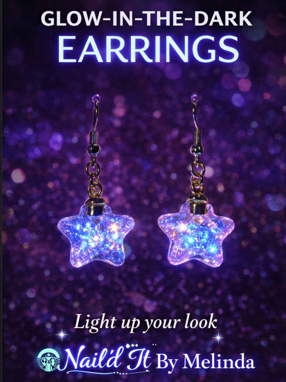 Glow-in-the-Dark Glass Star Earrings – Mystery Blind Bag ✨