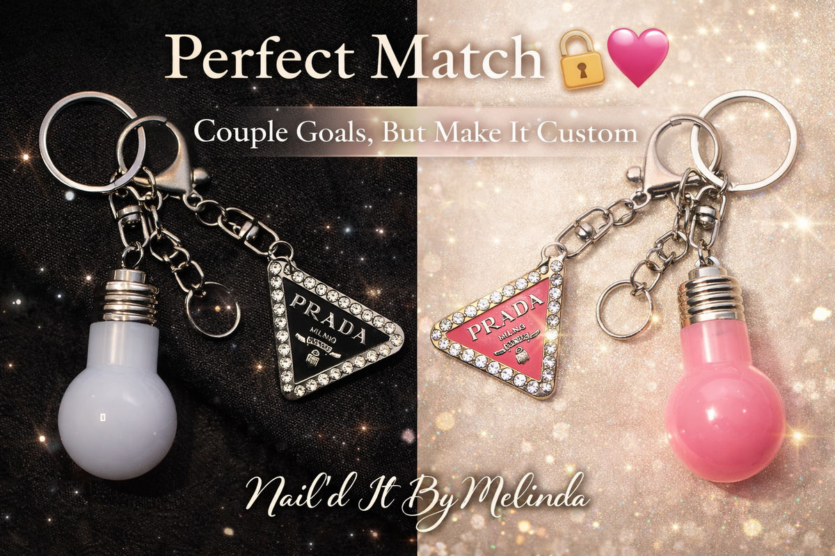 His & Hers Keychain Designer Light Bulb