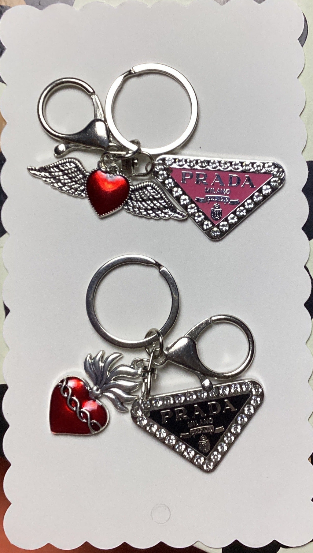 His & Hers Designer Heart Keychains