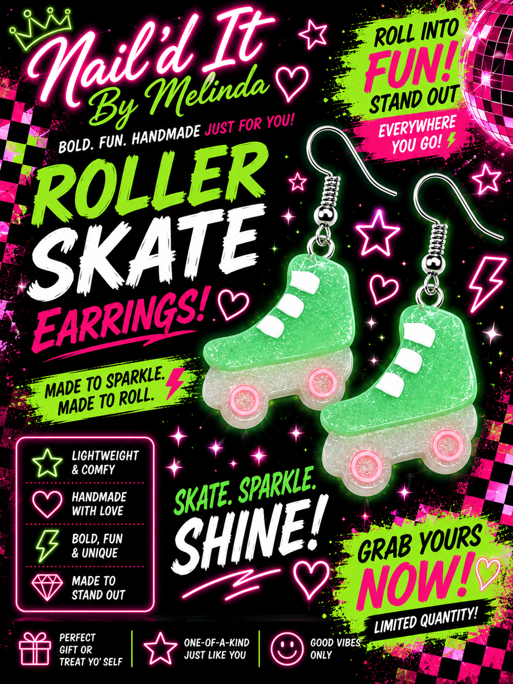Roller Skate Earrings