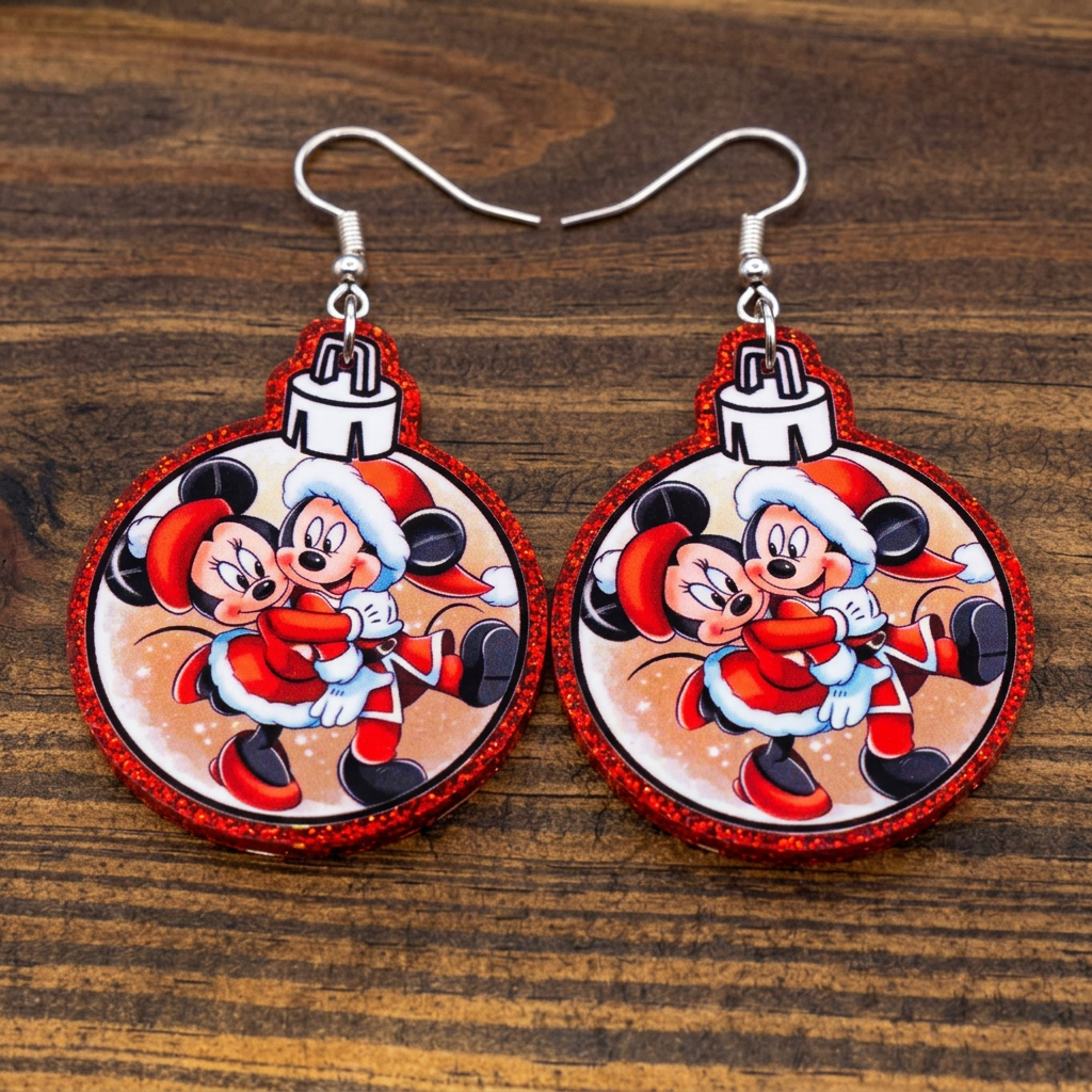 Merry Mouse Mistletoe Earrings