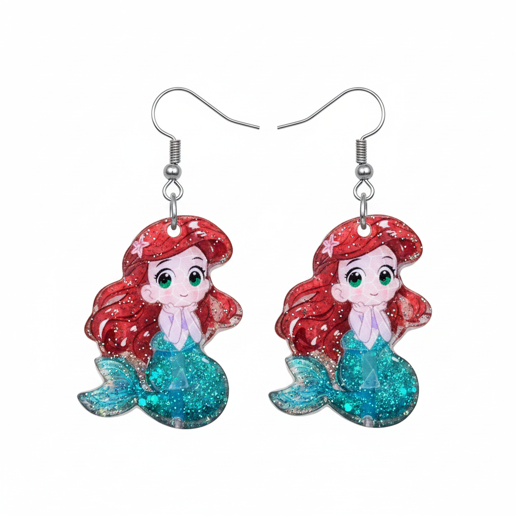 Ariel Earrings White Background