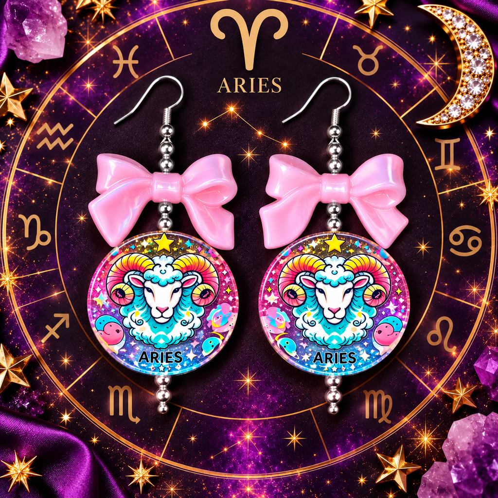 Written in the Stars – Zodiac Bow Earrings