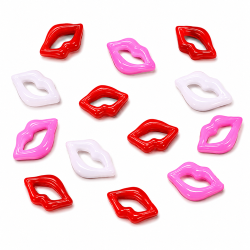 All My Kisses Lip Nail Charms in red pink and white