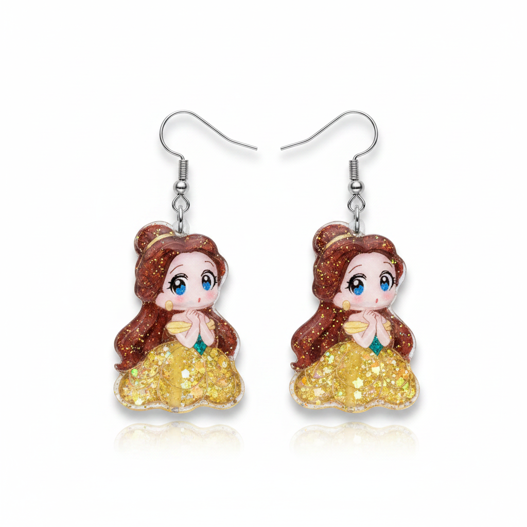 Belle Earrings White Background