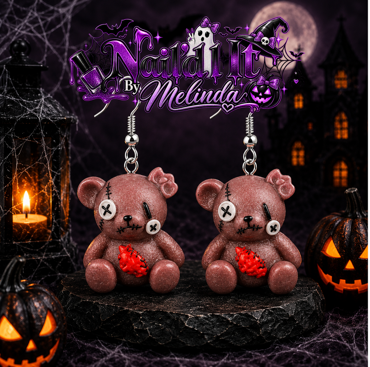 Voodoo Teddy Dangle Earrings - Nail'd It By Melinda
