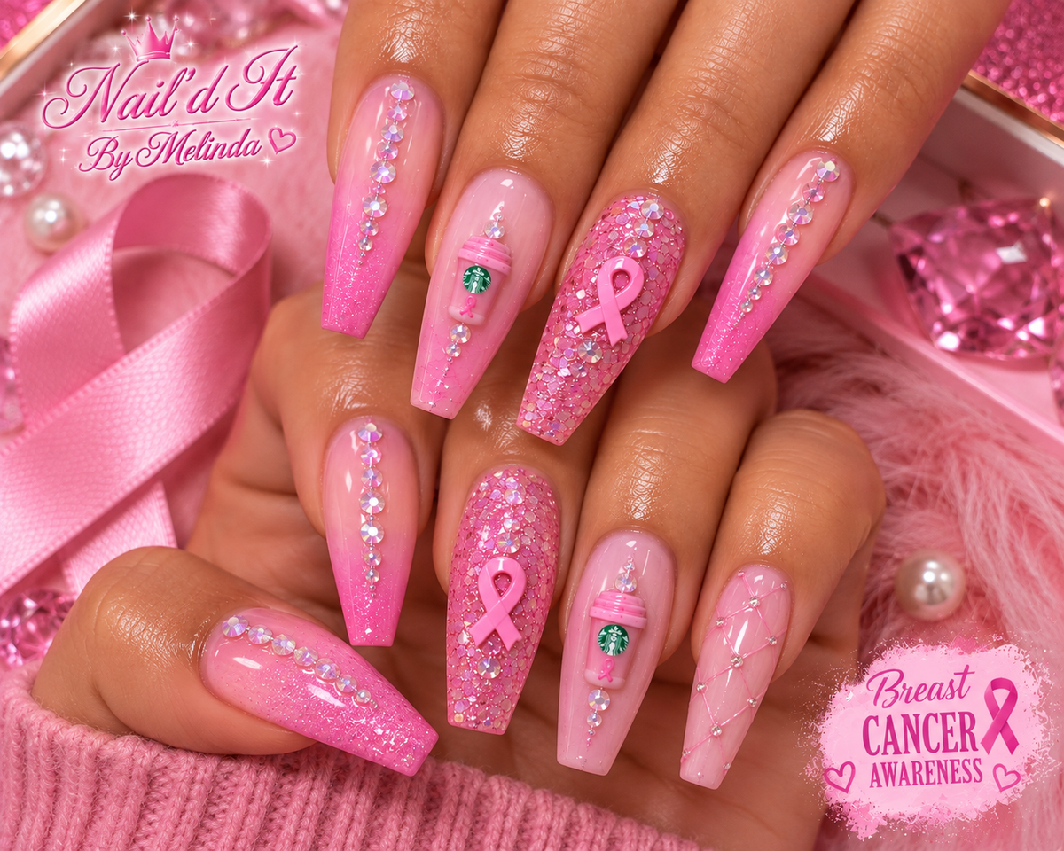 Pink Sip for a Cause – Starbucks Cup Nail Charms