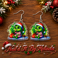 Baby Grinch Christmas Pajamas Cookie Acrylic Dangle Earrings