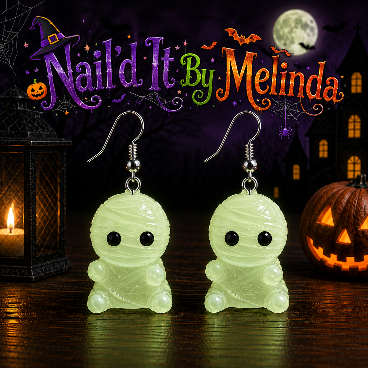 Lil' Mummy Glow Dangle Earrings - Nail'd It By Melinda