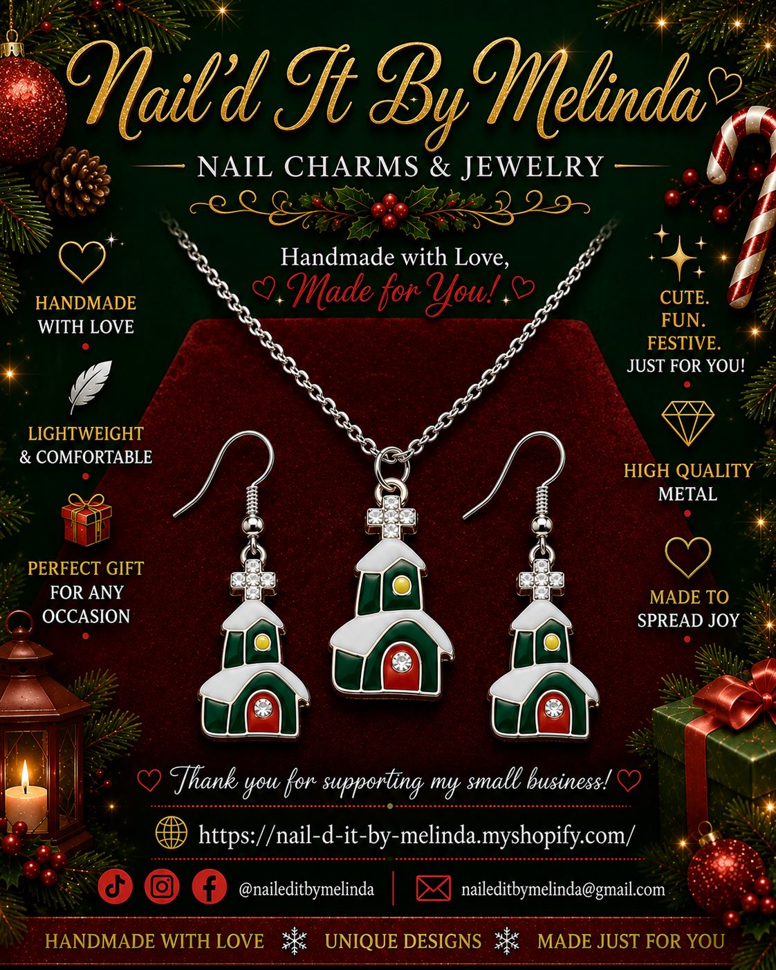 Christmas Chapel Cheer Jewelry Set – Elegant Holiday Jewelry