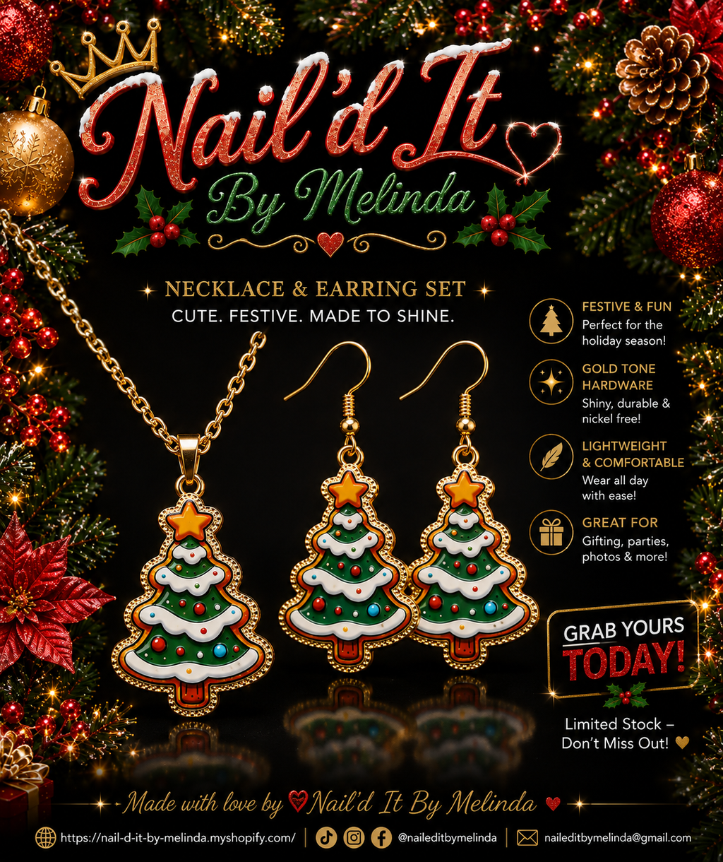 O Christmas Bling Necklace & Earring Set