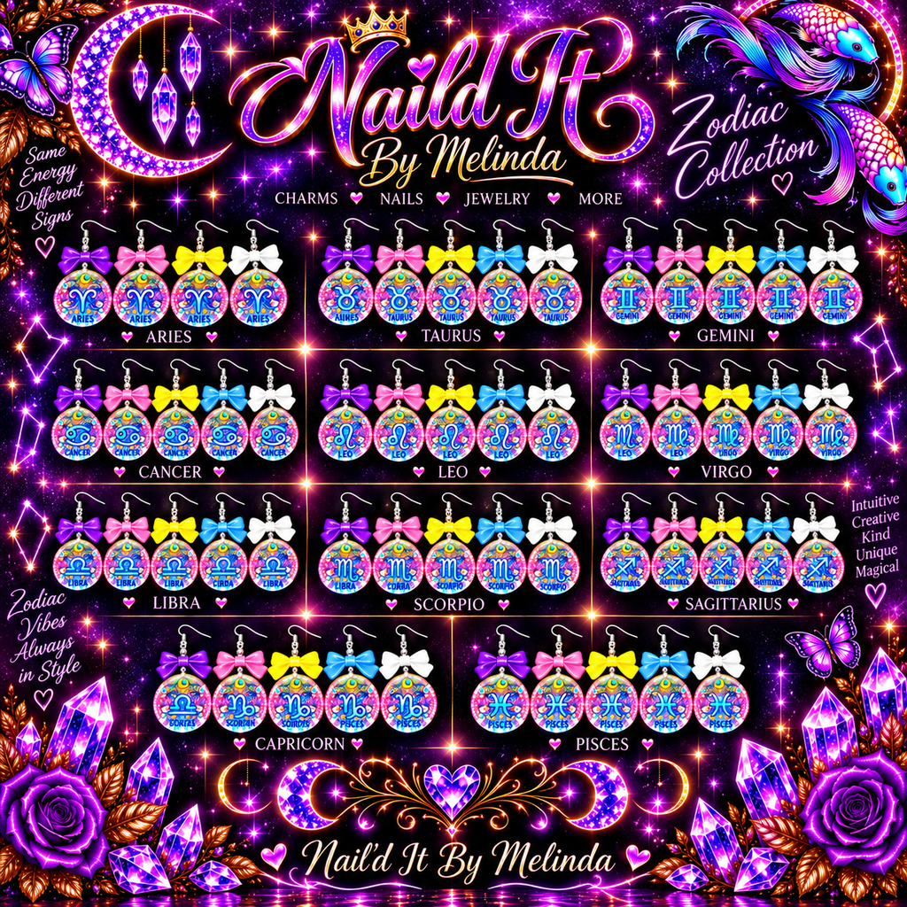 Written in the Stars – Zodiac Bow Earrings