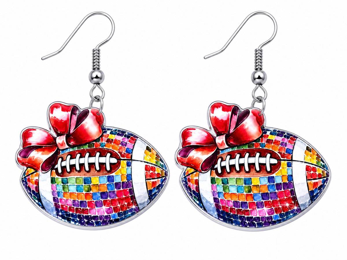 Game Day Glam Football Earrings